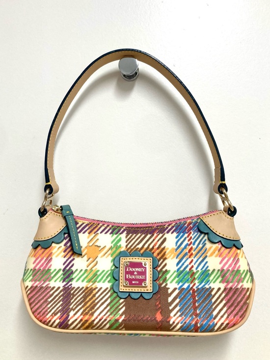 Dooney & Bourke Handbags - Dooney & Bourke Multicolor Plaid Mini Shoulder Bag with Vachetta leather trim